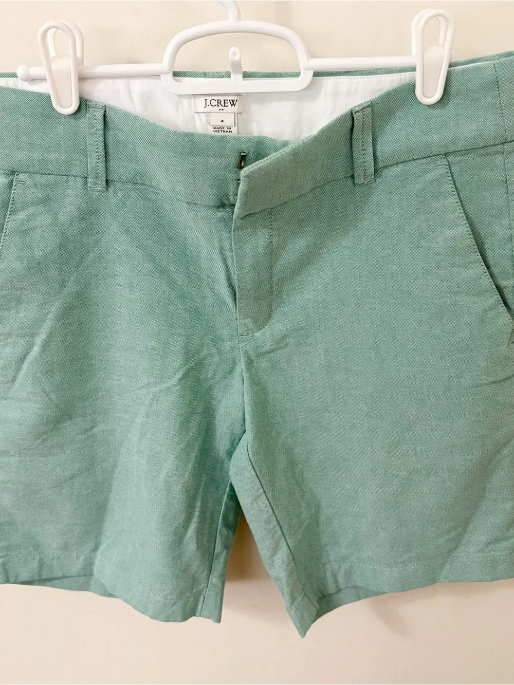J. Crew Seafoam Green Tailored cotton Shorts size 4
